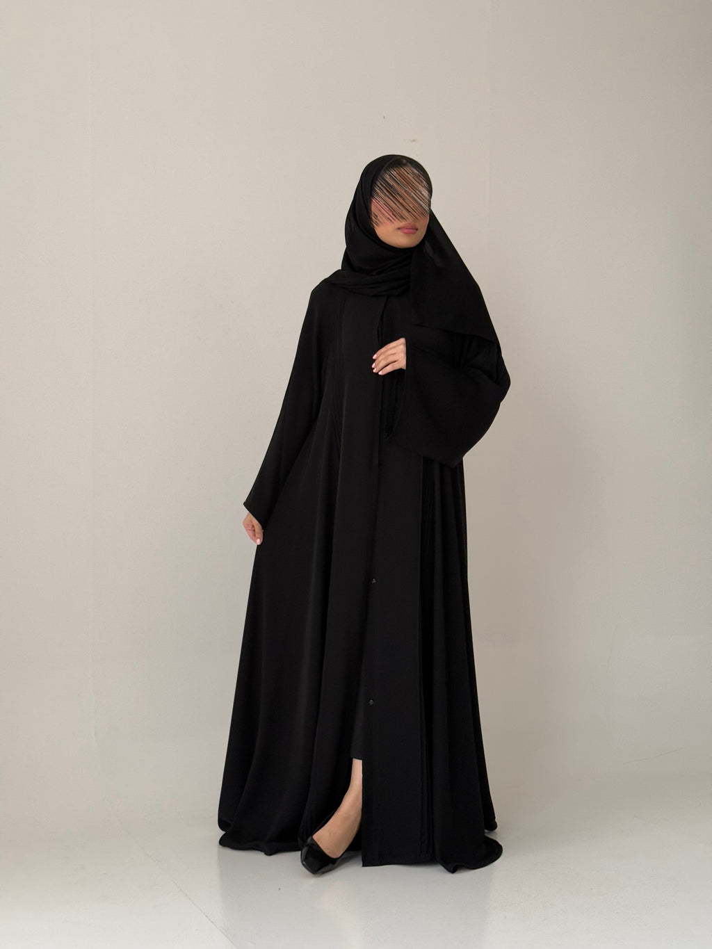 عباية مع طرحة دبل كلوش انترنت S473