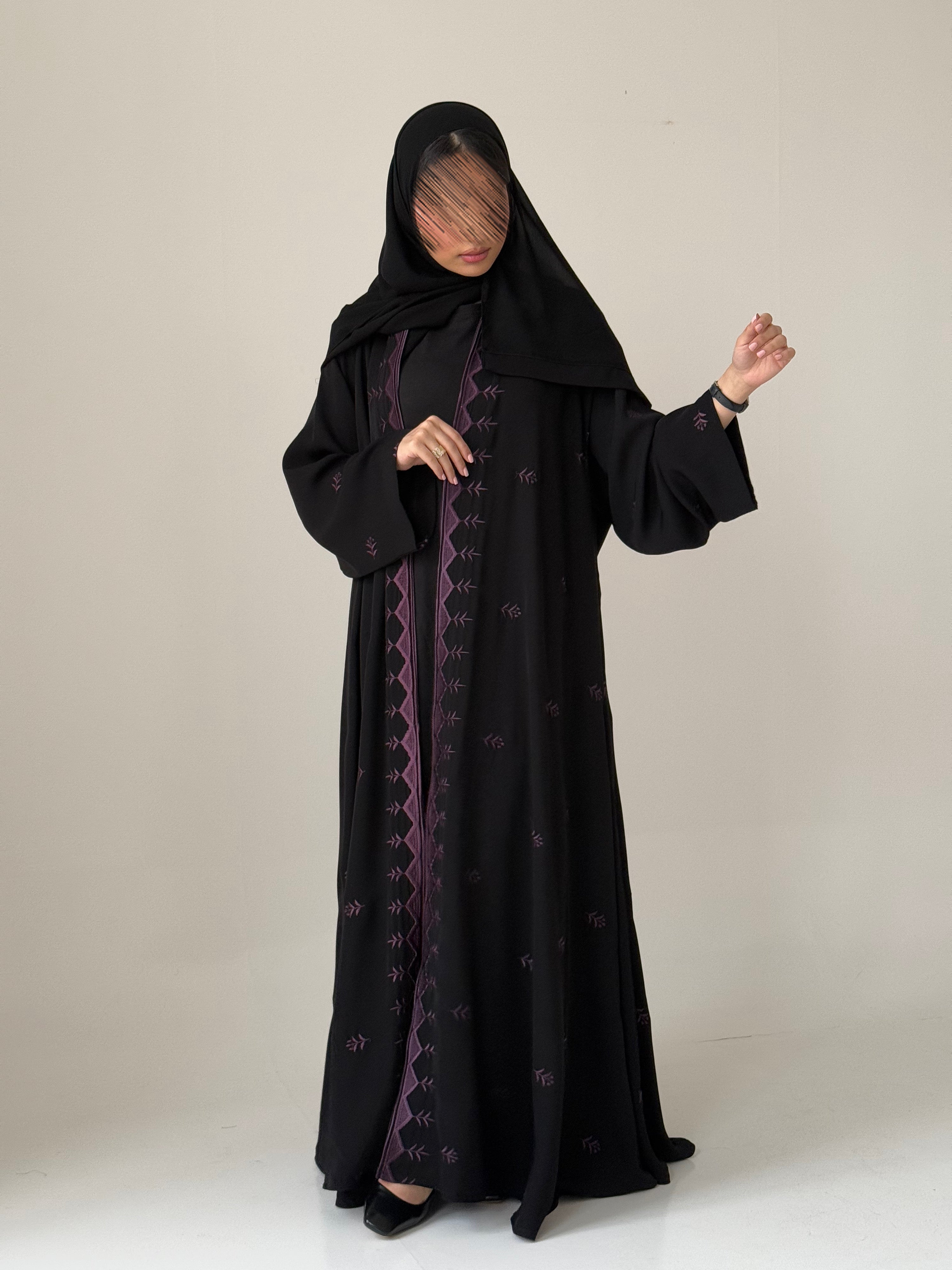 S837 عباية مع طرحة دبل كلوش أنترنت