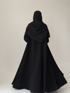 S798 عباية مع طرحة كريب الرياض دبل كلوش