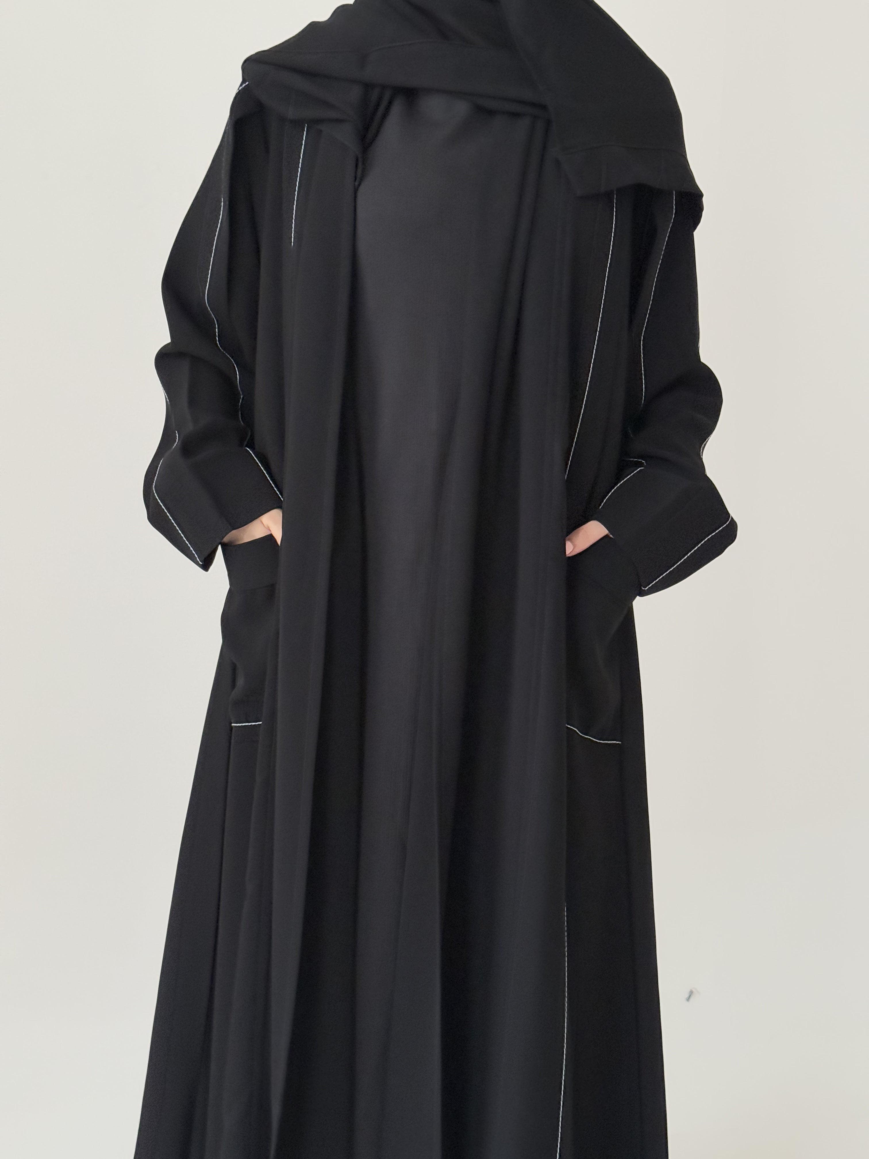 S864 عباية مع طرحة نص كلوش كوابا