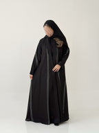 S469 عباية مع طرحة كتان دبل كلوش