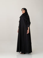 S469 عباية مع طرحة كتان دبل كلوش