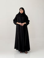 S468 عباية مع طرحة نص كلوش كتان