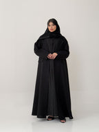 SH24 عباية مع طرحة نص كلوش كتان 3ق