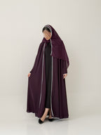 S743 عباية مع طرحة دبل كلوش لافال