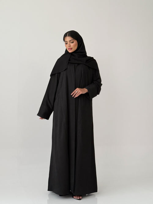 F-760 طقم عباية مع طرحة نص كلوش جاكار