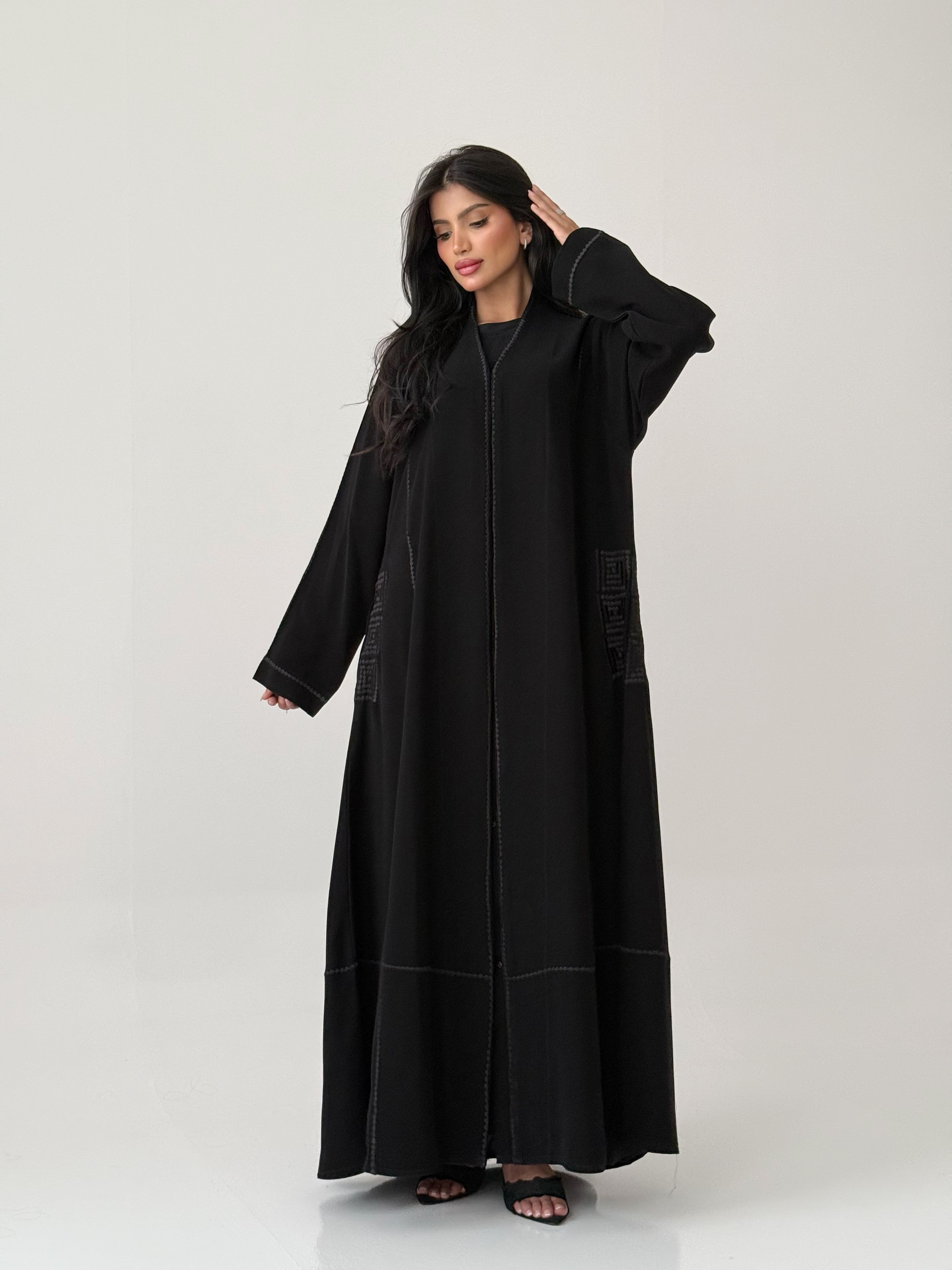 طقم مع طرحه نص كلوش كريب الرياض  SH54
