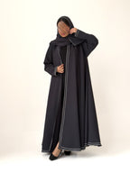 S638 عباية مع طرحة كلوش كتان