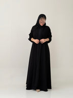 S798 عباية مع طرحة كريب الرياض دبل كلوش