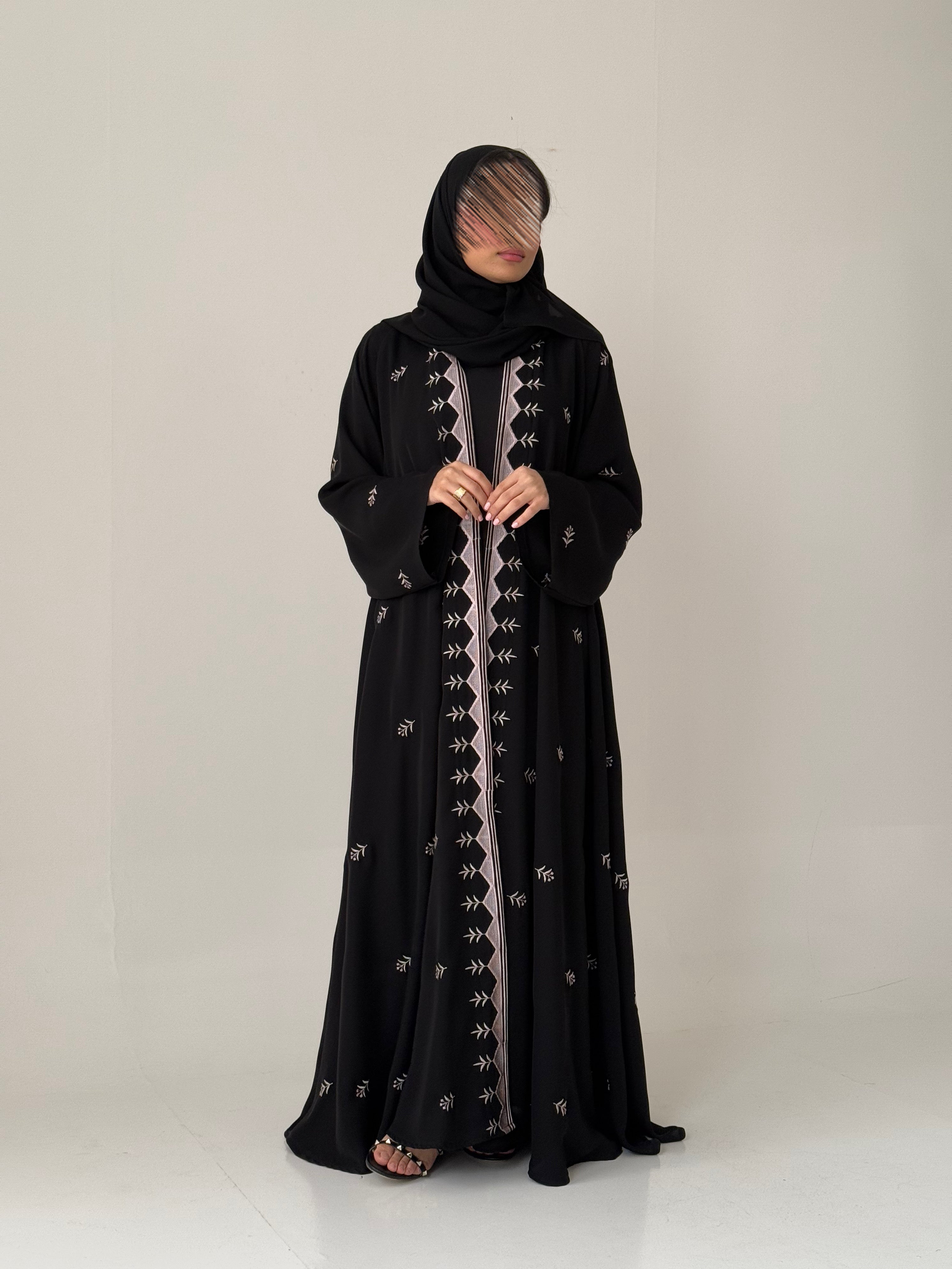 S837 عباية مع طرحة دبل كلوش أنترنت