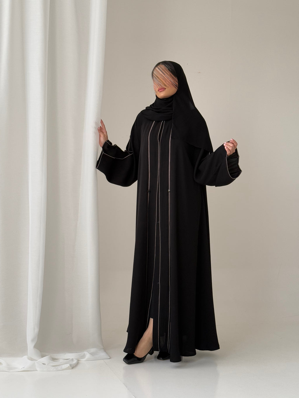 S779 عباية مع طرحة دبل كلوش انترنت