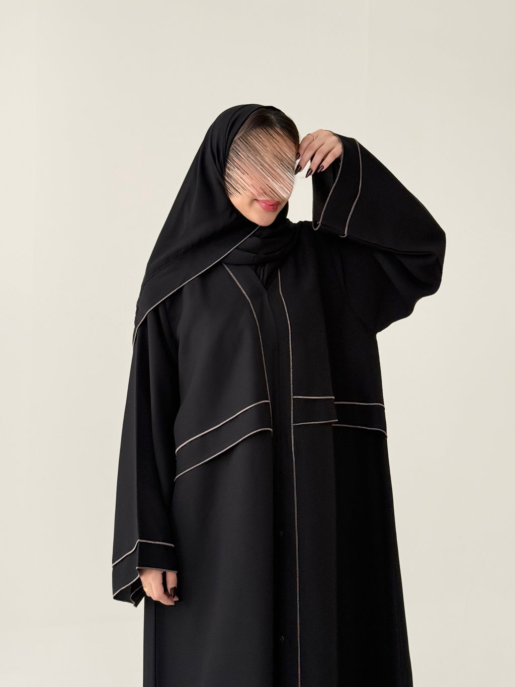 S840 عباية مع طرحة نص كلوش الوسام
