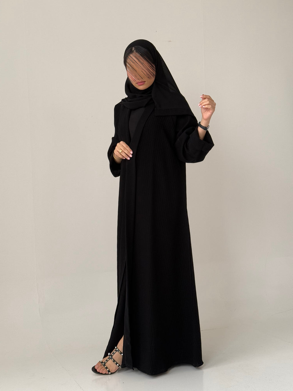 S809 عباية مع طرحة نص كلوش شاكيرا