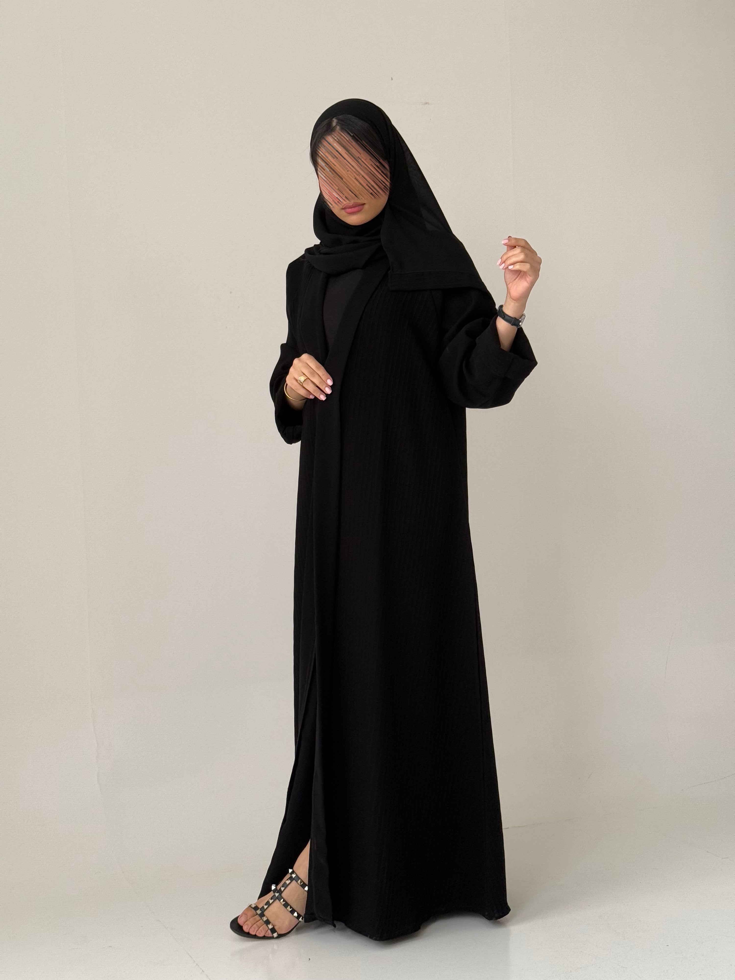 S809 عباية مع طرحة نص كلوش شاكيرا