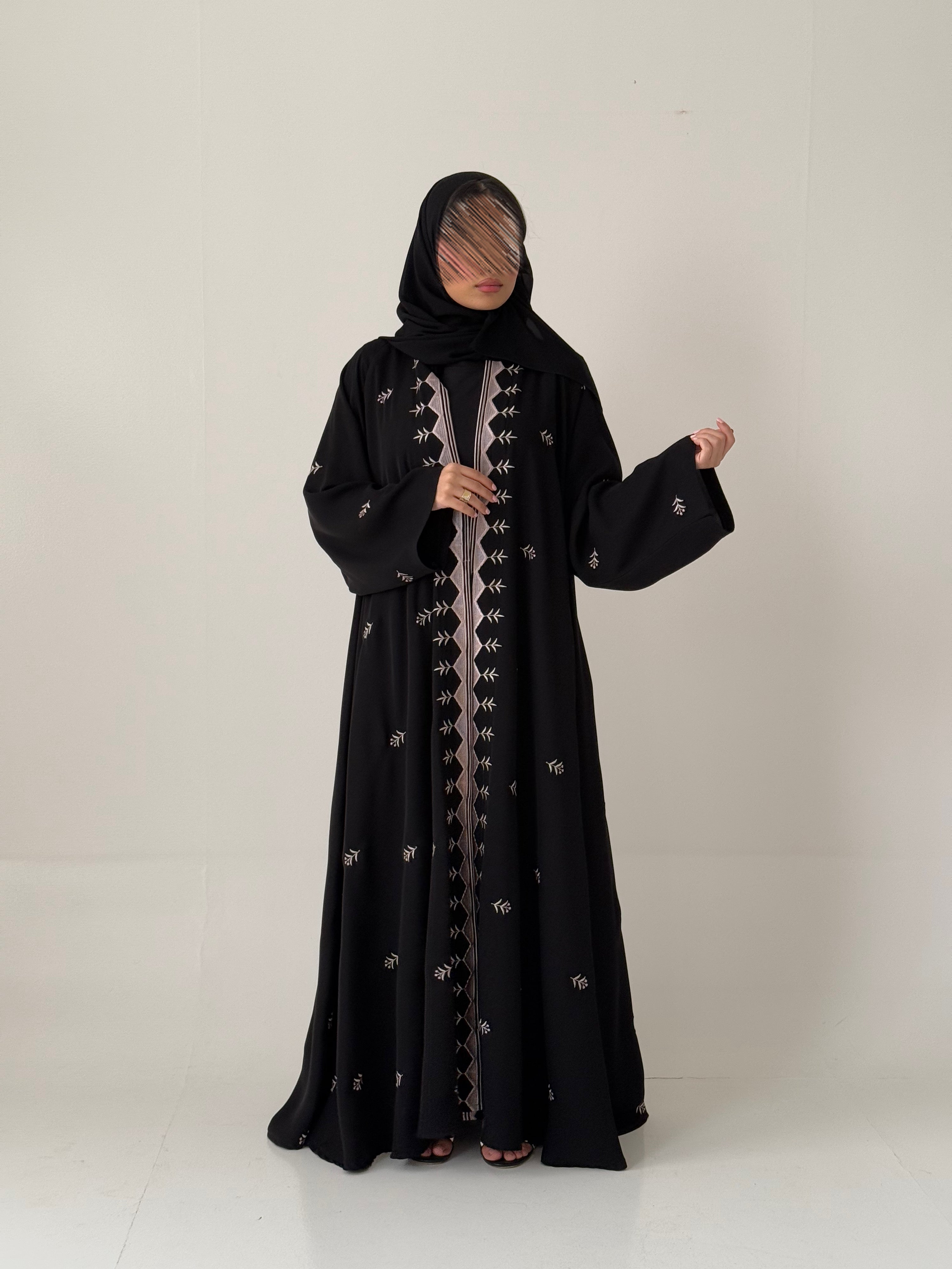 S837 عباية مع طرحة دبل كلوش أنترنت