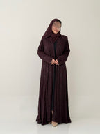 S893  عباية مع طرحة نص كلوش مغسول خاكار
