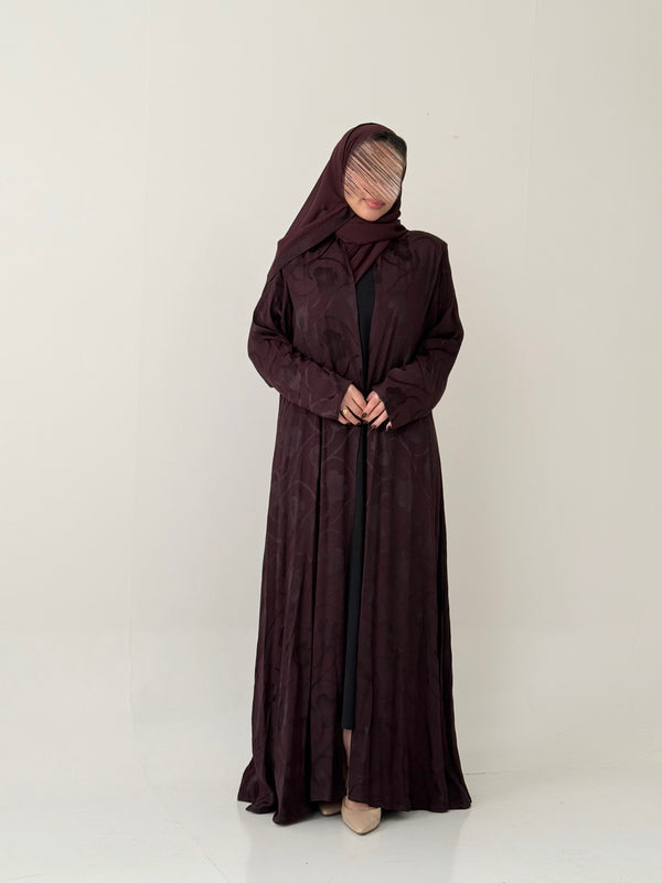S893 | عباية مع طرحة نص كلوش مغسول خاكار