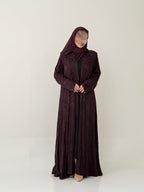 S893 | عباية مع طرحة نص كلوش مغسول خاكار