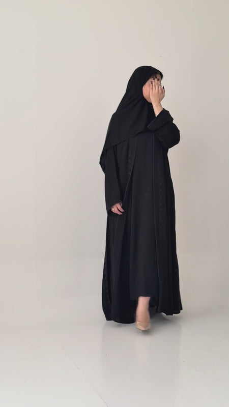 F-656 عباية مع طرحة ربع كلوش انترنت