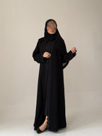 S845 عباية مع طرحة نص كلوش كريب الرياض