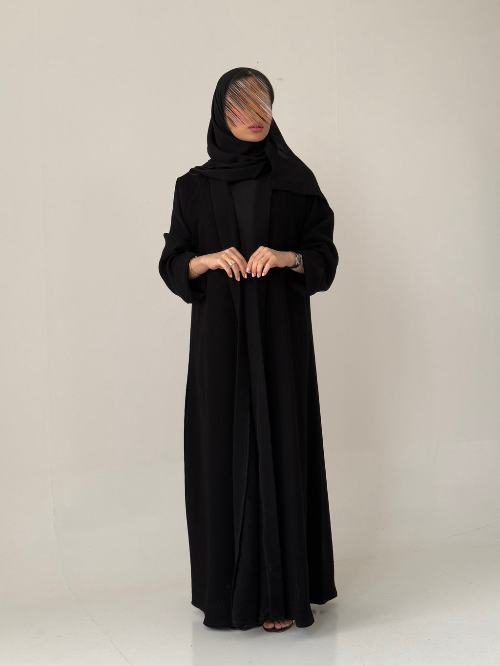 S809 عباية مع طرحة نص كلوش شاكيرا