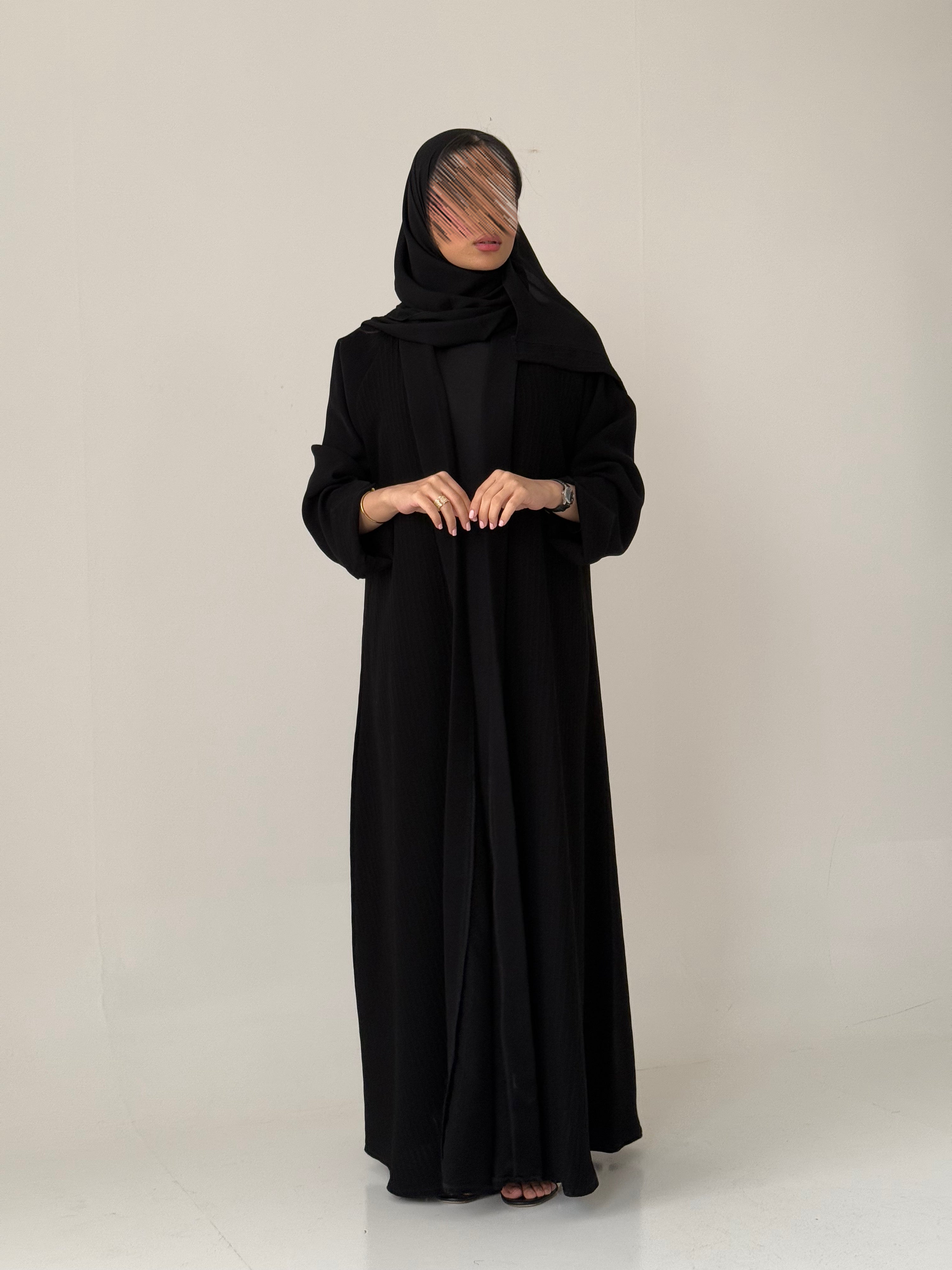S809 عباية مع طرحة نص كلوش شاكيرا