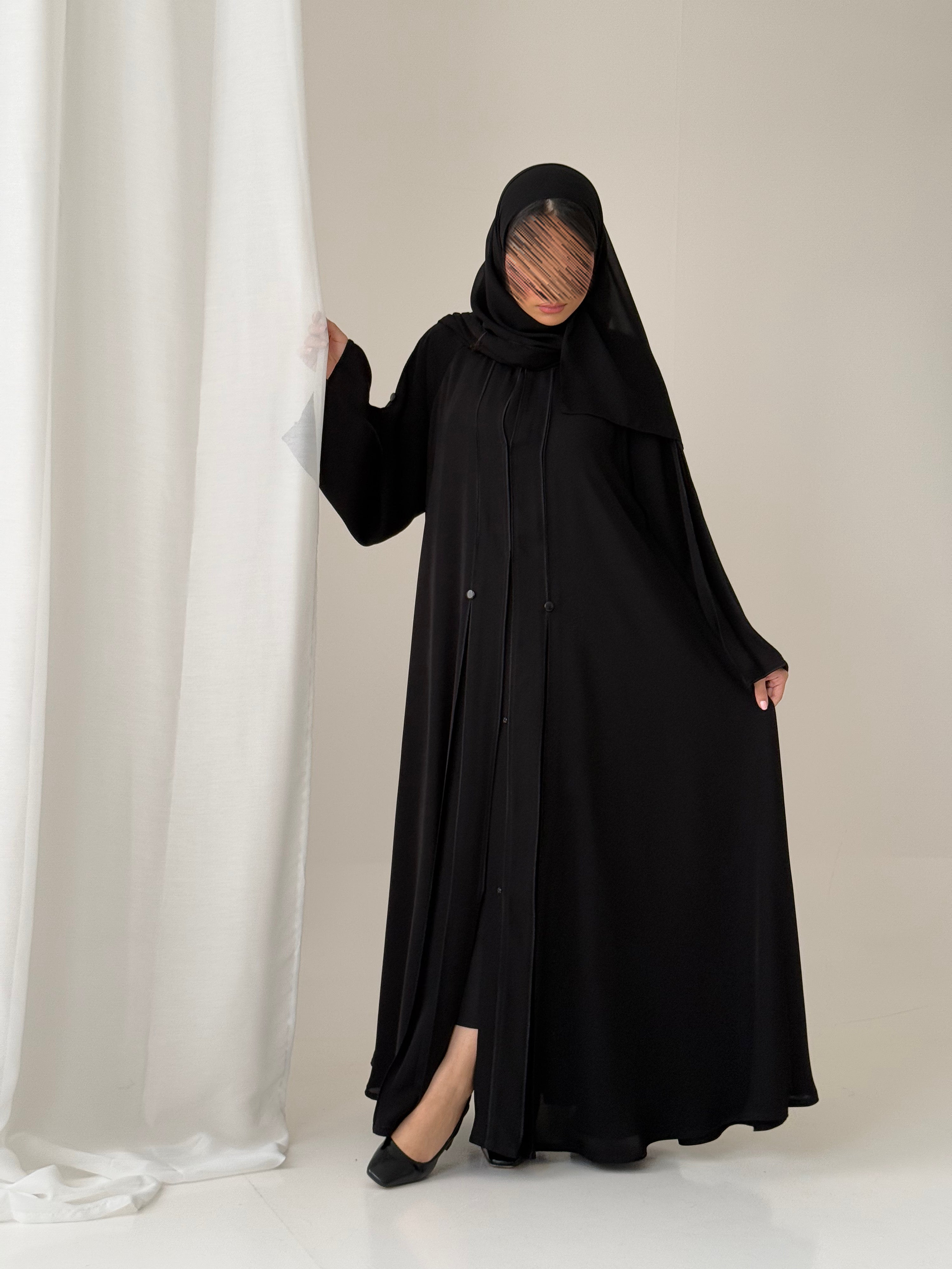 S779 عباية مع طرحة دبل كلوش انترنت