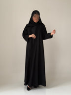 S842 عباية مع طرحة نص كلوش كتان