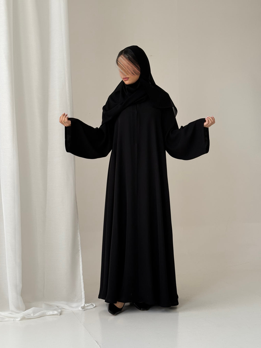 S634 عباية مع طرحة دبل كلوش انترنت