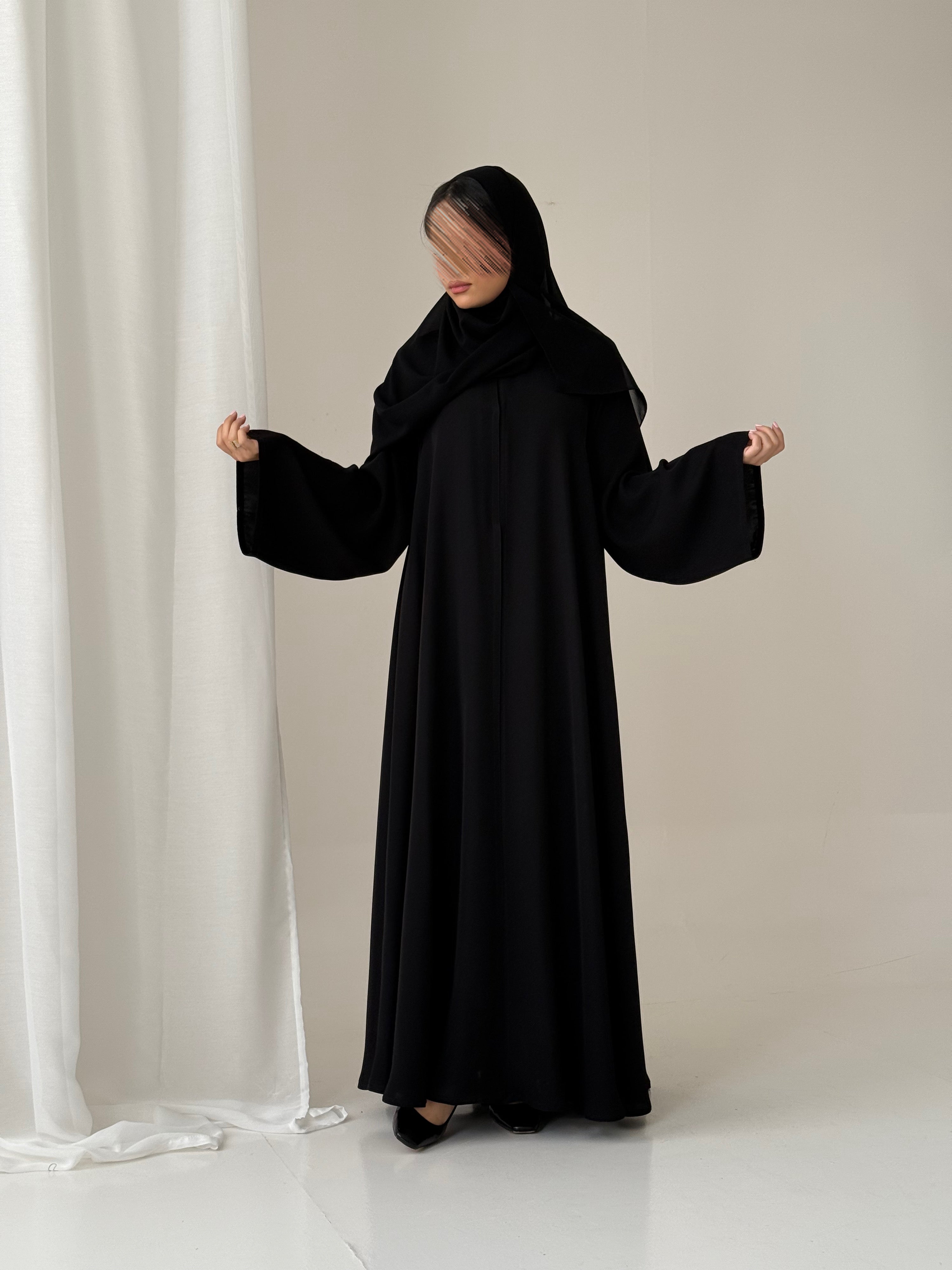 S634 عباية مع طرحة دبل كلوش انترنت