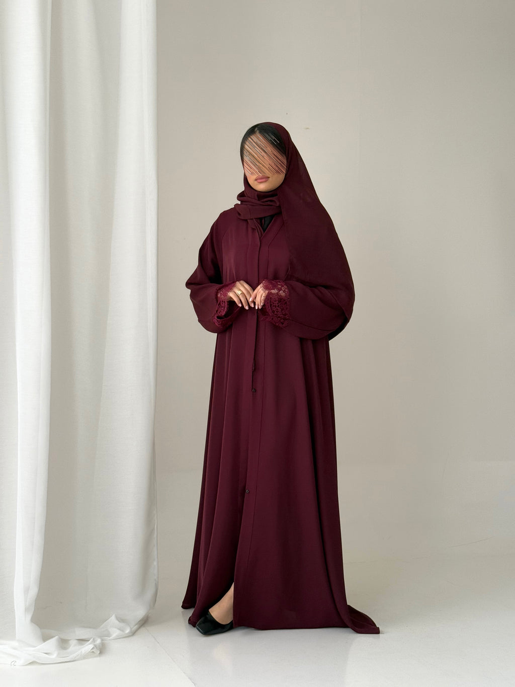 S867 عباية مع طرحة دبل كلوش كوبرا