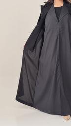 F-672 عباية مع طرحة ربع كتان