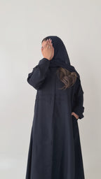 S855  عباية مع طرحة نص كلوش الوسام