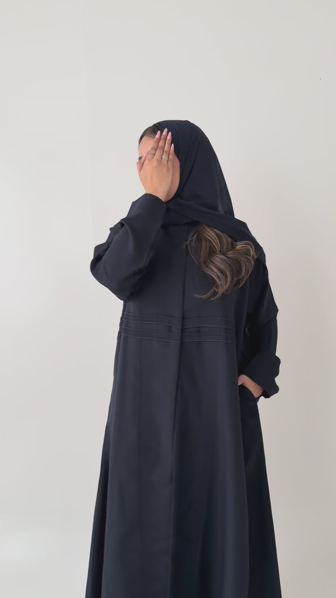 S855  عباية مع طرحة نص كلوش الوسام