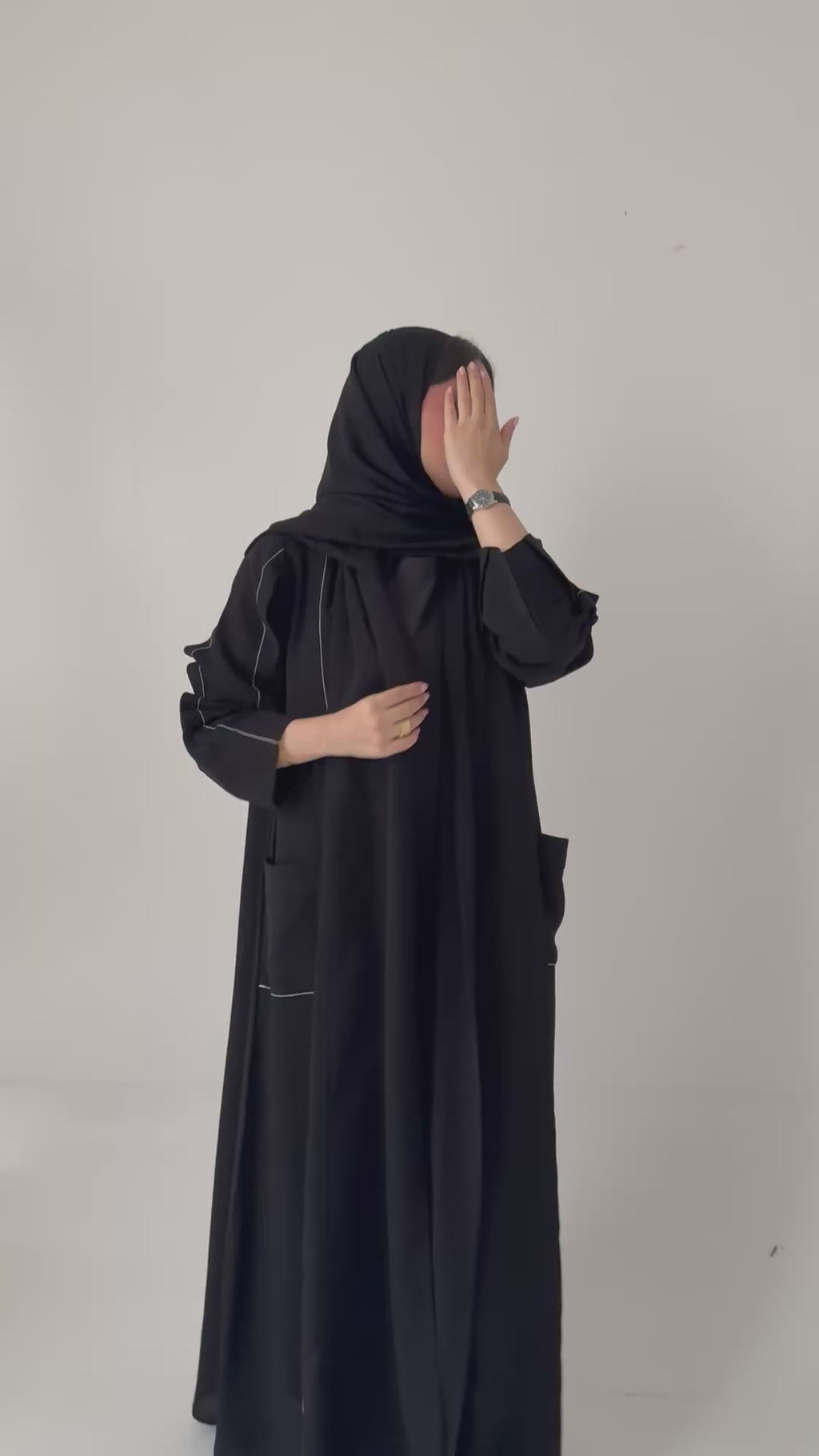 S864 عباية مع طرحة نص كلوش كوابا