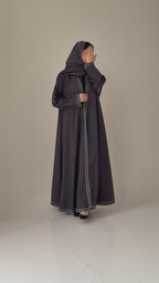 S638 عباية مع طرحة كلوش كتان