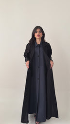 SH24 عباية مع طرحة نص كلوش كتان 3ق