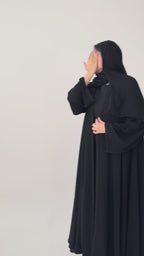 S743 عباية مع طرحة دبل كلوش لافال