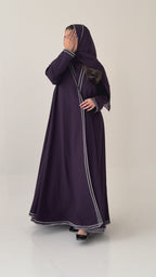 S638 عباية مع طرحة كلوش كتان