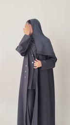 S795 طقم عباية مع طرحة نص كلوش بليزر 4ق