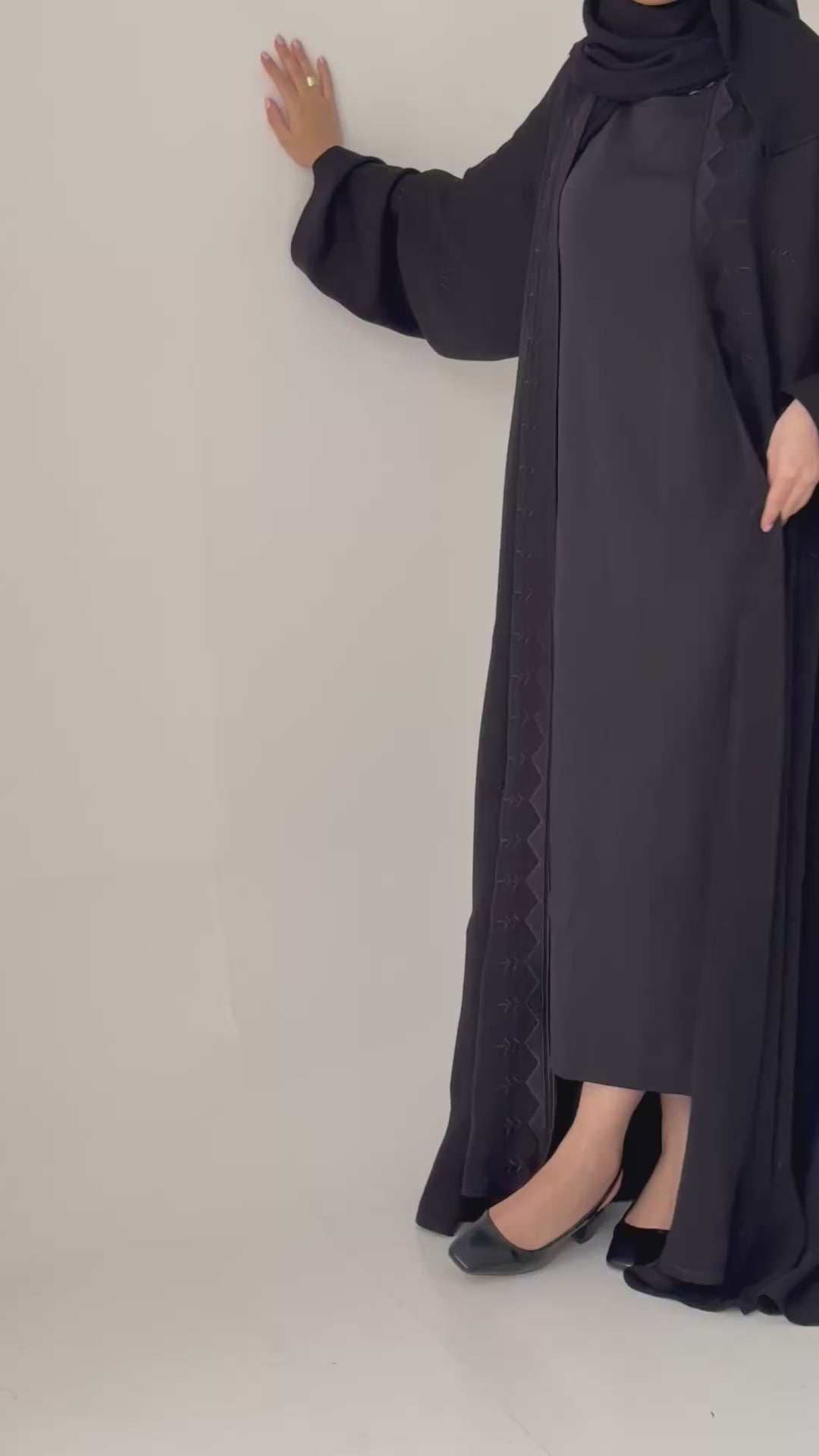 S837 عباية مع طرحة دبل كلوش أنترنت